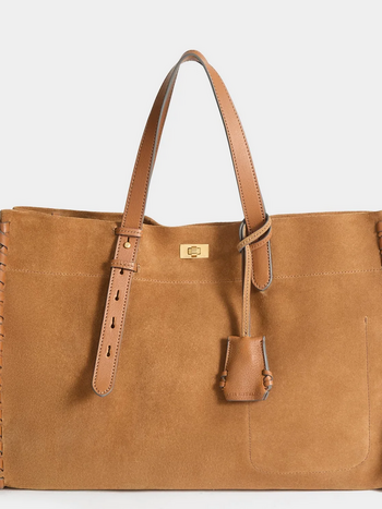 ANYA HINDMARCH Mortimer Tote - Pecan Reverse Suede