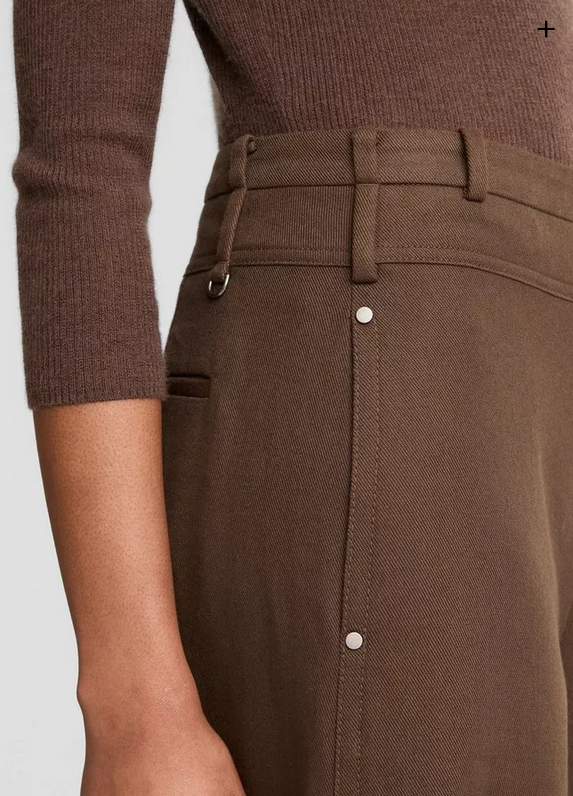 VINCE Cotton Utility Double-Waist Wide-Leg Pant - Willow