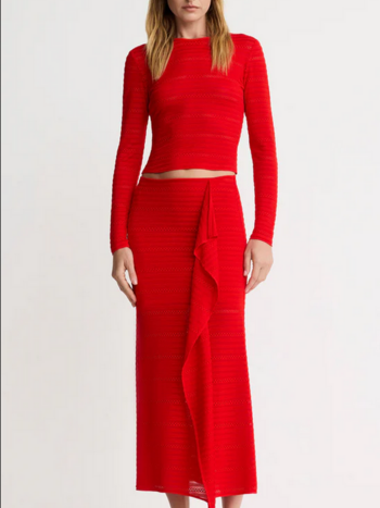 SMYTHE Pull On Drape Skirt - Chili