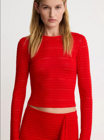 SMYTHE Long Sleeve Cropped Crewneck - Chili