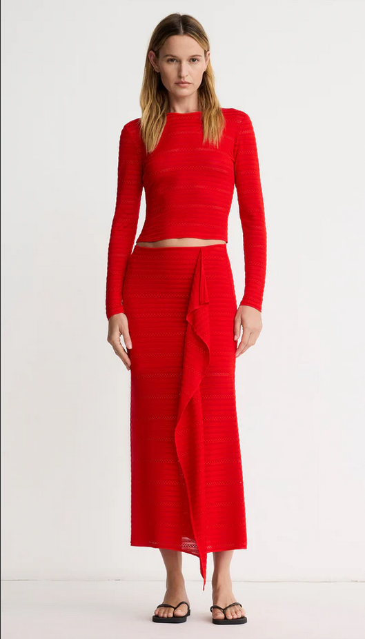 SMYTHE Long Sleeve Cropped Crewneck - Chili