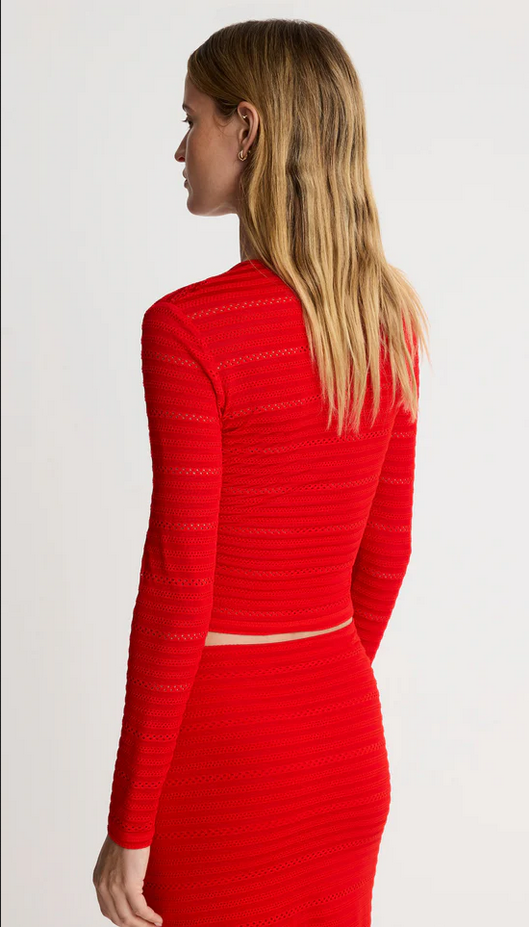 SMYTHE Long Sleeve Cropped Crewneck - Chili