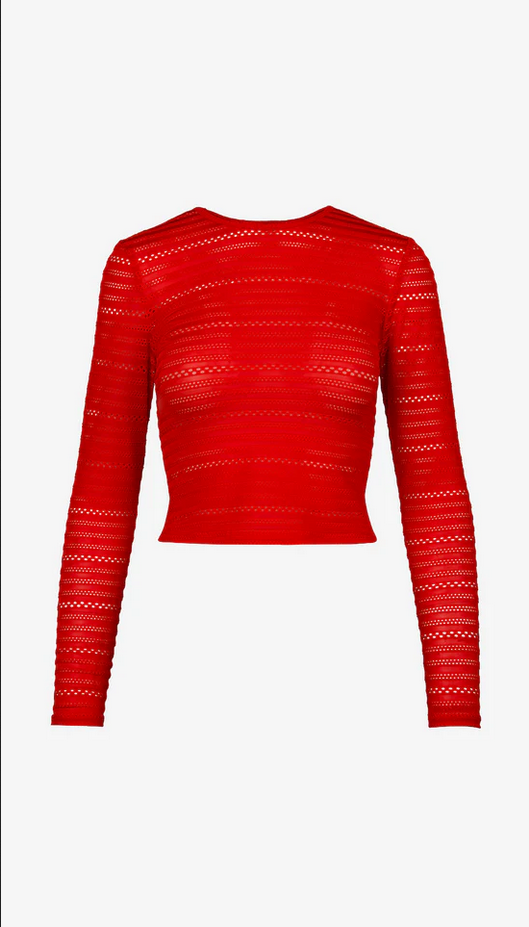 SMYTHE Long Sleeve Cropped Crewneck - Chili