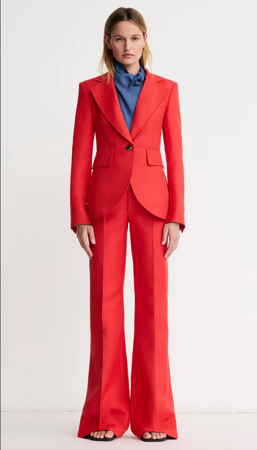 SMYTHE Wide Leg Pintuck Trouser - Poppy