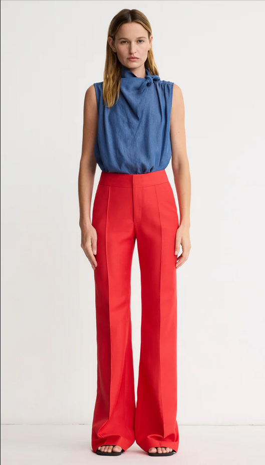 SMYTHE Wide Leg Pintuck Trouser - Poppy