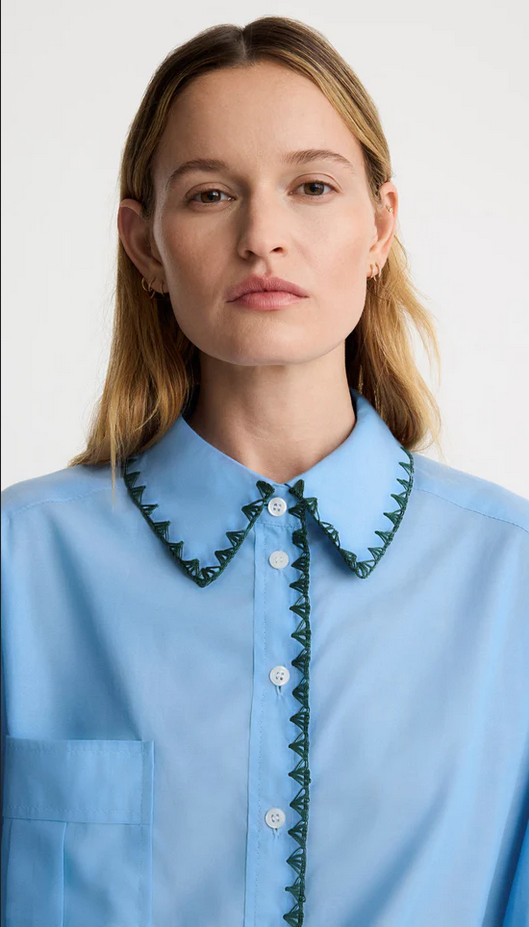 SMYTHE Classic Relaxed Shirt - Blue / Jade