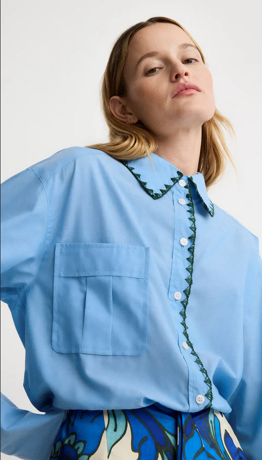 SMYTHE Classic Relaxed Shirt - Blue / Jade