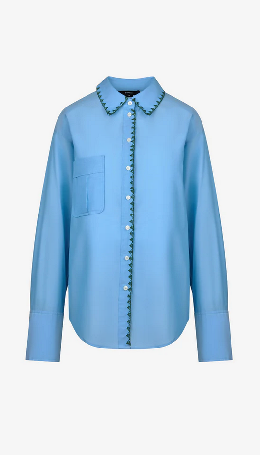 SMYTHE Classic Relaxed Shirt - Blue / Jade