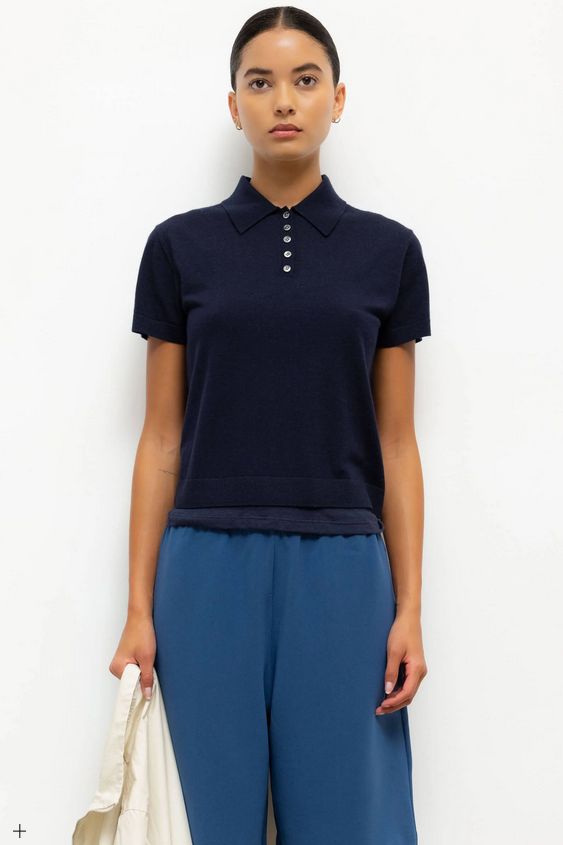 LESET James Short Sleeve Polo - Midnight
