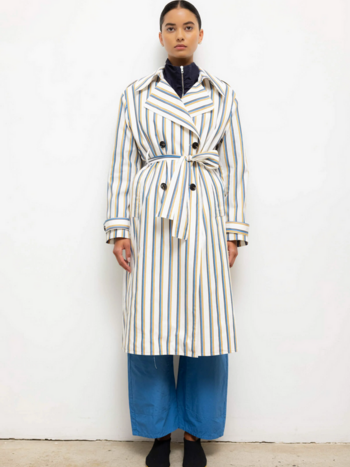 LESET Yoshi Stripe Trench Coat - Multi