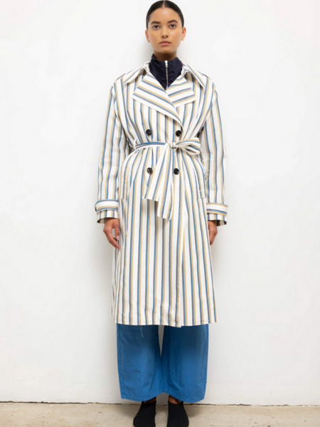 LESET Yoshi Stripe Trench Coat - Multi