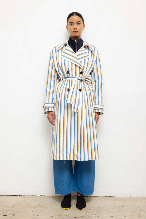 LESET Yoshi Stripe Trench Coat - Multi