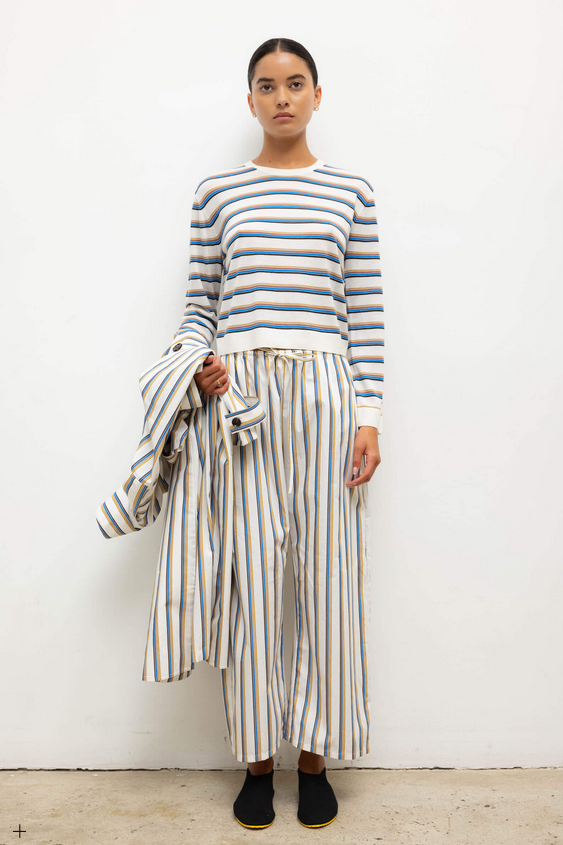 LESET Yoshi Stripe Crop Drawstring Pant - Multi