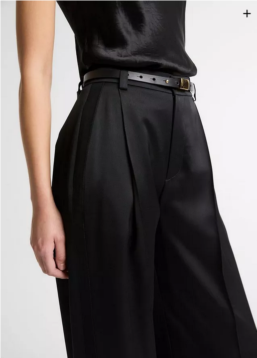 VINCE Satin High-Waist Trouser - Black