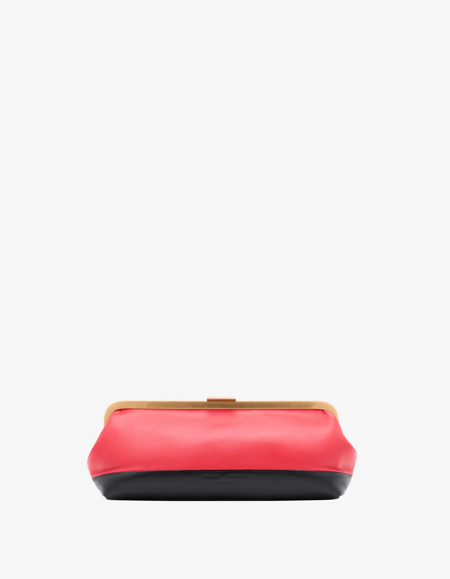 PROENZA SCHOULER Striped Armory Clutch - Black & Tomato