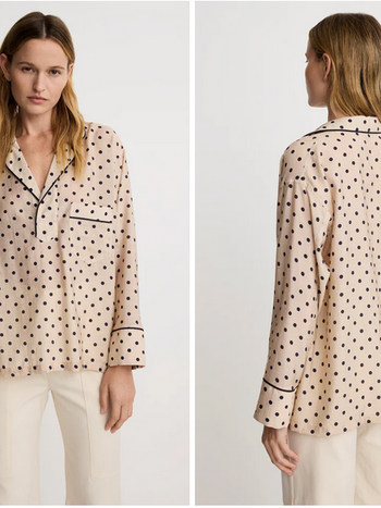 SMYTHE Pajama Shirt - Stone Polka Dot