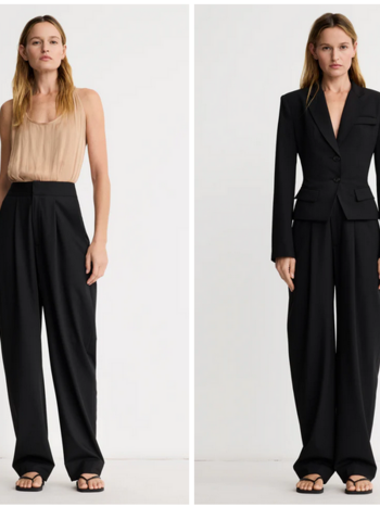 SMYTHE Tapered Pleated Pant - Black