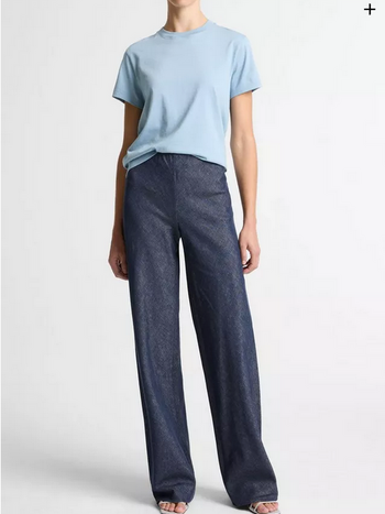VINCE Colette High Rise Chambray Bias Pant - Indigo