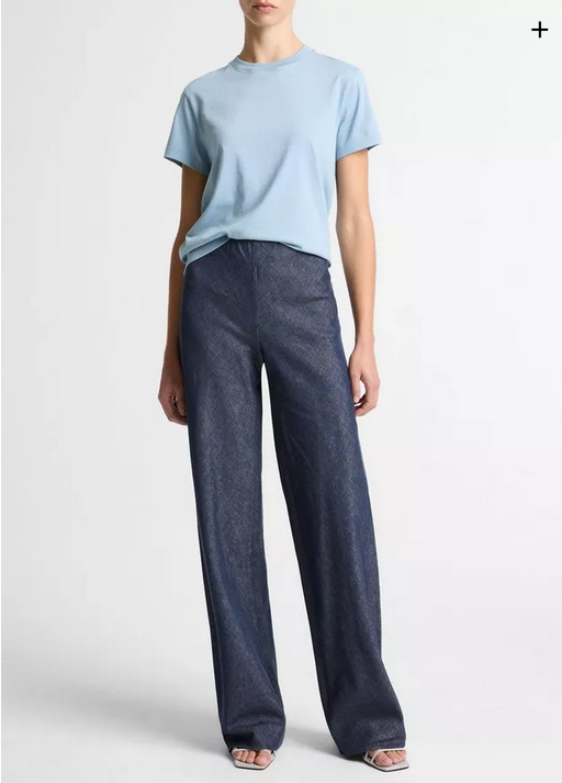 VINCE Colette High Rise Chambray Bias Pant - Indigo