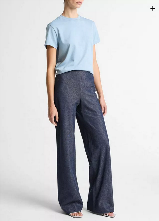VINCE Colette High Rise Chambray Bias Pant - Indigo