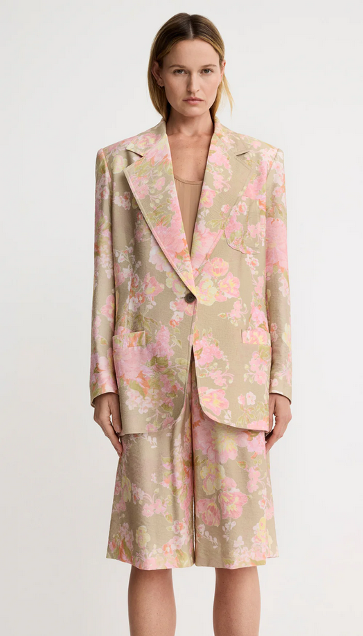 SMYTHE Notched Lapel Blazer - Vintage Peony