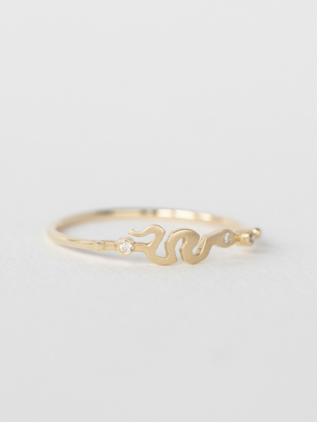 CELINE DAOUST Snake & Diamond Ring - Size 6.5