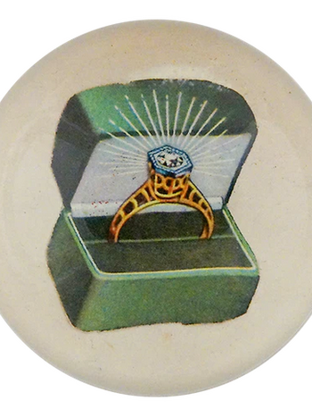 JOHN DERIAN Dome Paperweight - Green Velvet Ring Box