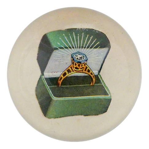 JOHN DERIAN Dome Paperweight - Green Velvet Ring Box