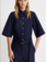 SMYTHE 3/4 Sleeve Point Collar Shirt - Navy
