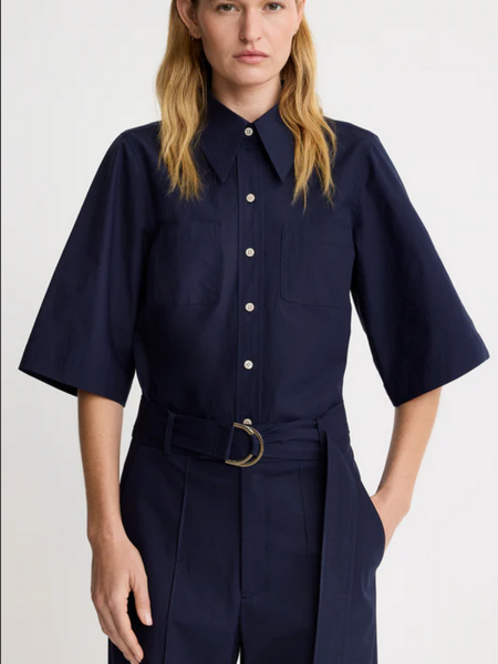 SMYTHE 3/4 Sleeve Point Collar Shirt