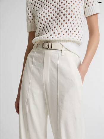 VINCE Joan High-Rise Linen Pull On Pant - Off White