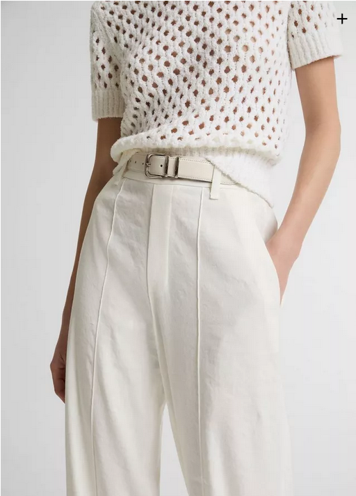 VINCE Joan High-Rise Linen Pull On Pant - Off White
