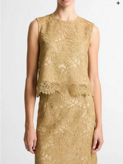 VINCE Lace Shell - Soft Gold