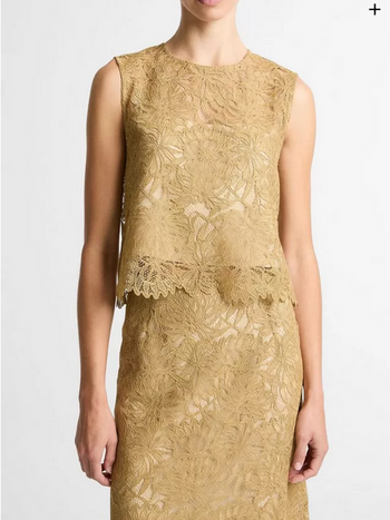 VINCE Lace Shell - Soft Gold