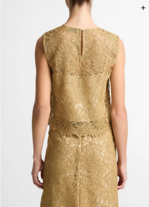 VINCE Lace Shell - Soft Gold
