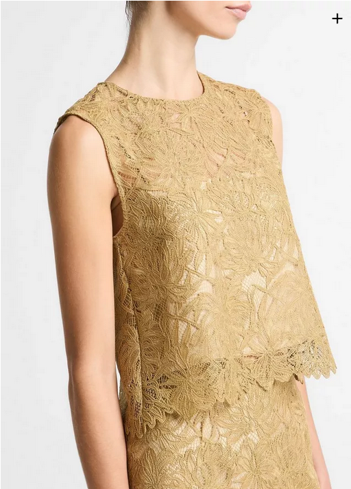 VINCE Lace Shell - Soft Gold