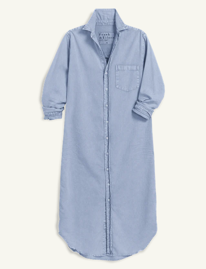 FRANK & EILEEN Rory Denim Dress - Pool Water Blue