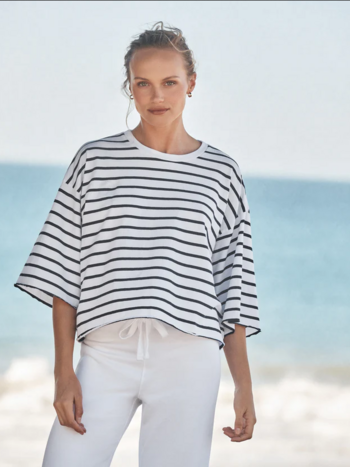 FRANK & EILEEN Presley - Wide Navy French Stripe