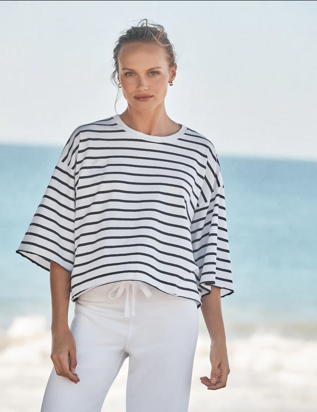 FRANK & EILEEN Presley - Wide Navy French Stripe