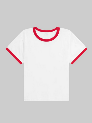 LESET Margo Ringer Tee - Cerise White
