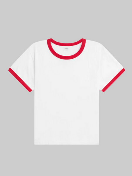 LESET Margo Ringer Tee - Cerise White