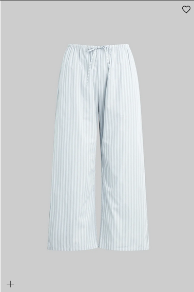 LESET Yoshi Stripe Crop Drawstring Pant - Sterling Stripe