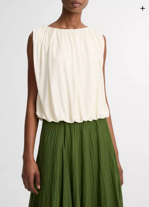 VINCE Matte Jersey Bubble Top -