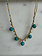 SENNOD Turquoise Ball & Gold Tear Dangle Necklace