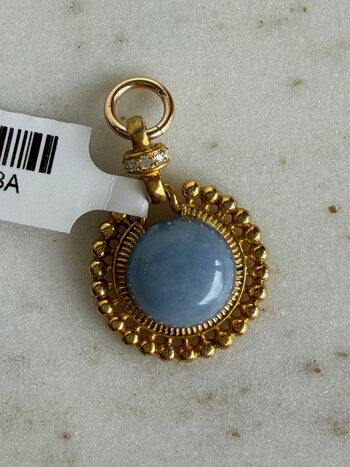 SENNOD Angelite Cabochon Disc Vignette