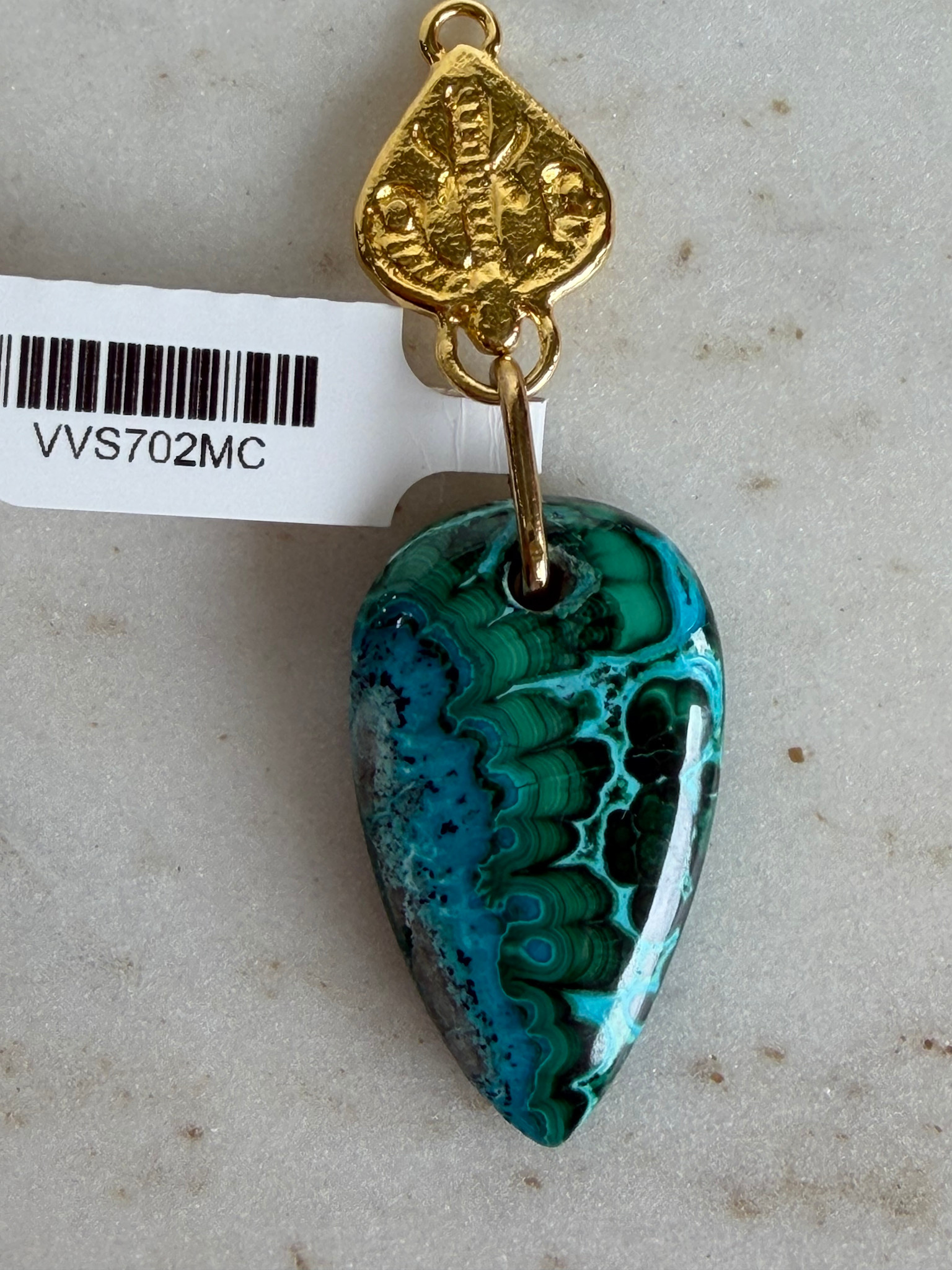 SENNOD Malachite Chrysocolla Stone Vignette