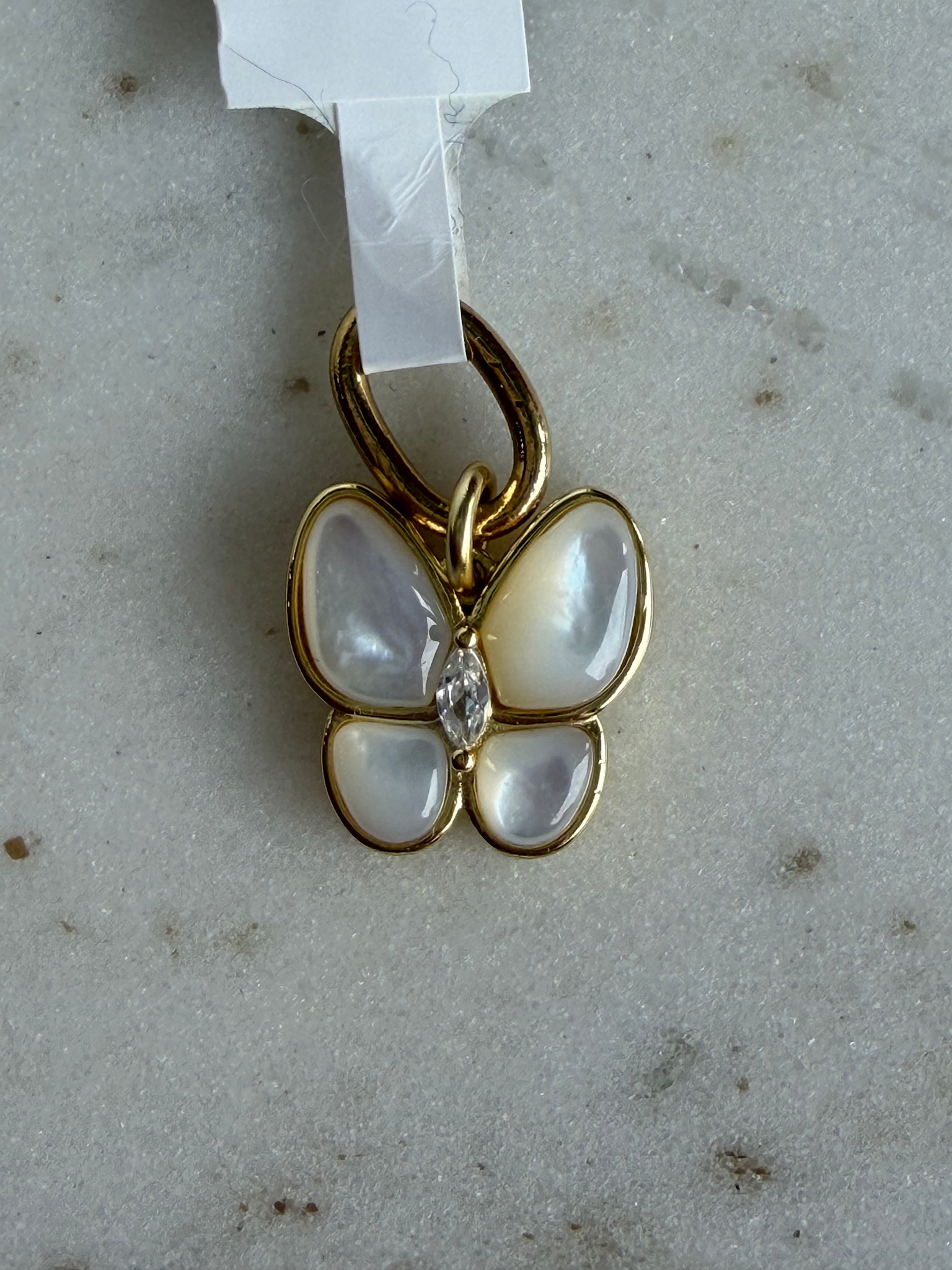 SENNOD MOP Butterfly w/ Crystal Vignette