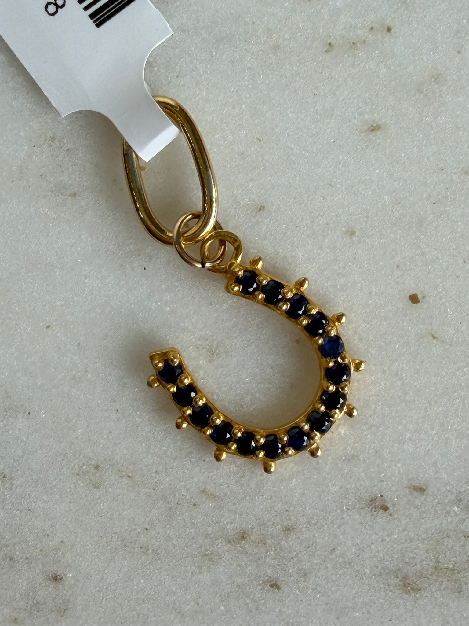 SENNOD Blue Sapphire Lucky Horseshoe Vignette