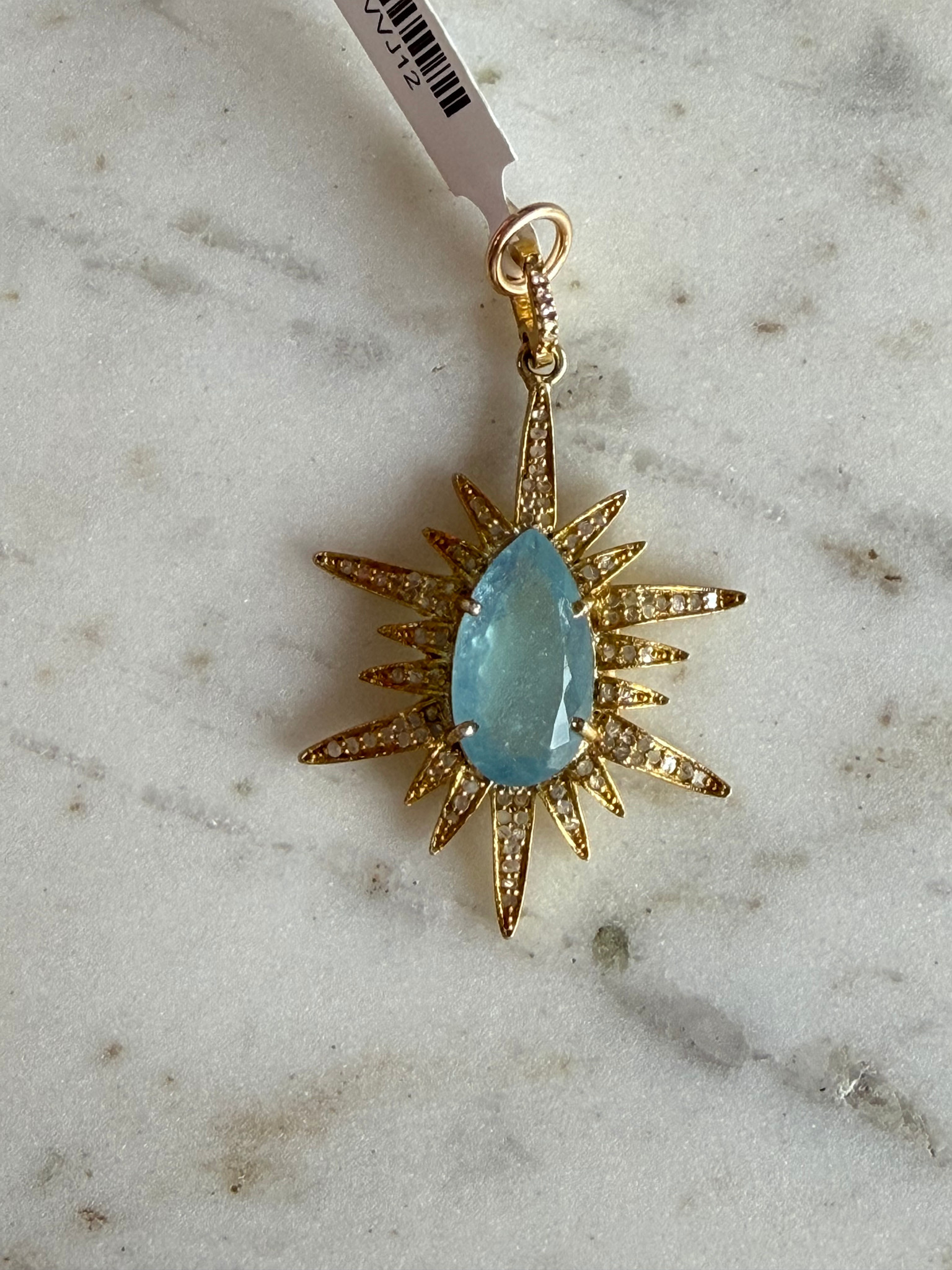 SENNOD Aquamarine Diamond Sunburst Vignette