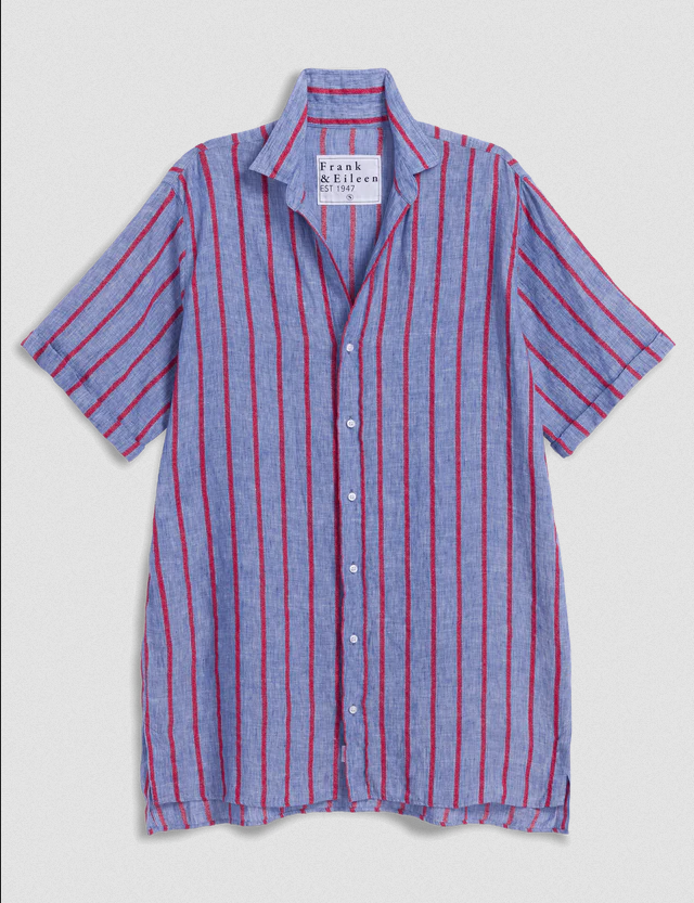 FRANK & EILEEN Rosemary Linen Dress - Blue & Red Stripe